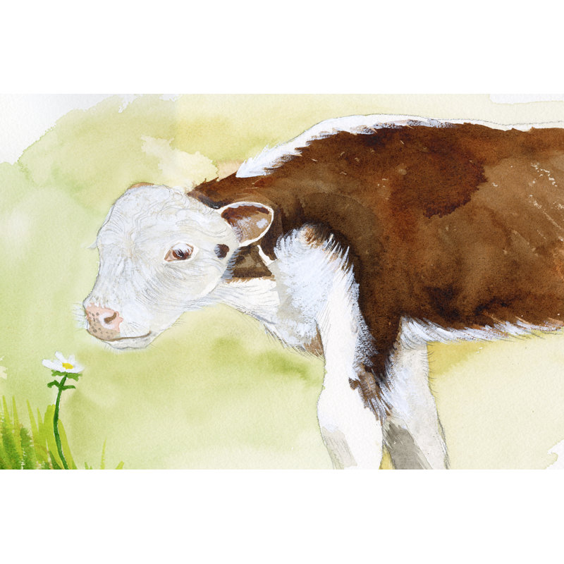 Baby Spring Animals VII by Alicia Ludwig - Painting, 81 cm H x 122 cm W, Black Floater Framed