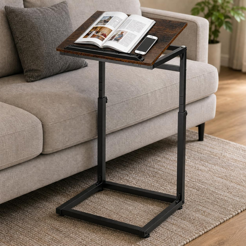 Table d'appoint télé, hauteur réglable et inclinaison de 0 à 60°, idéale pour le canapé

Table d'appoint pour les repas devant la télé et sur le divan