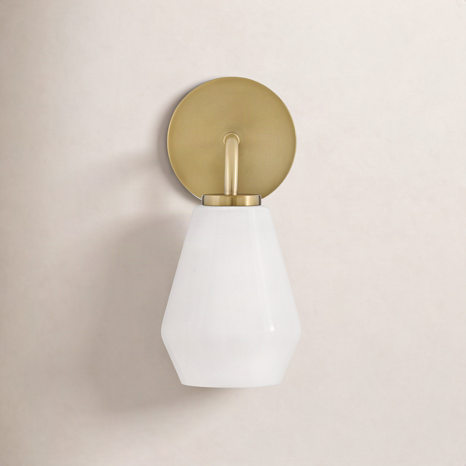 Carice Single Frosted Bath Sconce, Lacquered Brass