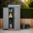 Tall Vertical Wooden Storage Shed with Metal Top & 3 Shelves, Garden Tool Cabinet