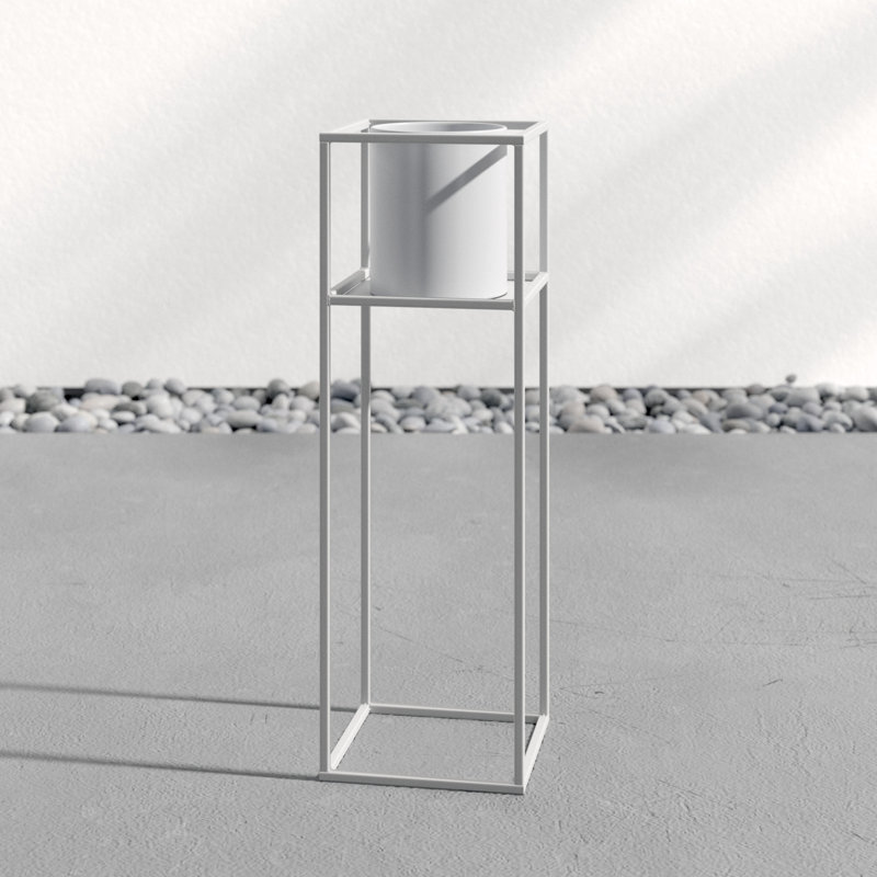 Pot de fleurs en plastique Doorfield, H 26,75 po x l 8,5 po x P 8,5 po, Blanc