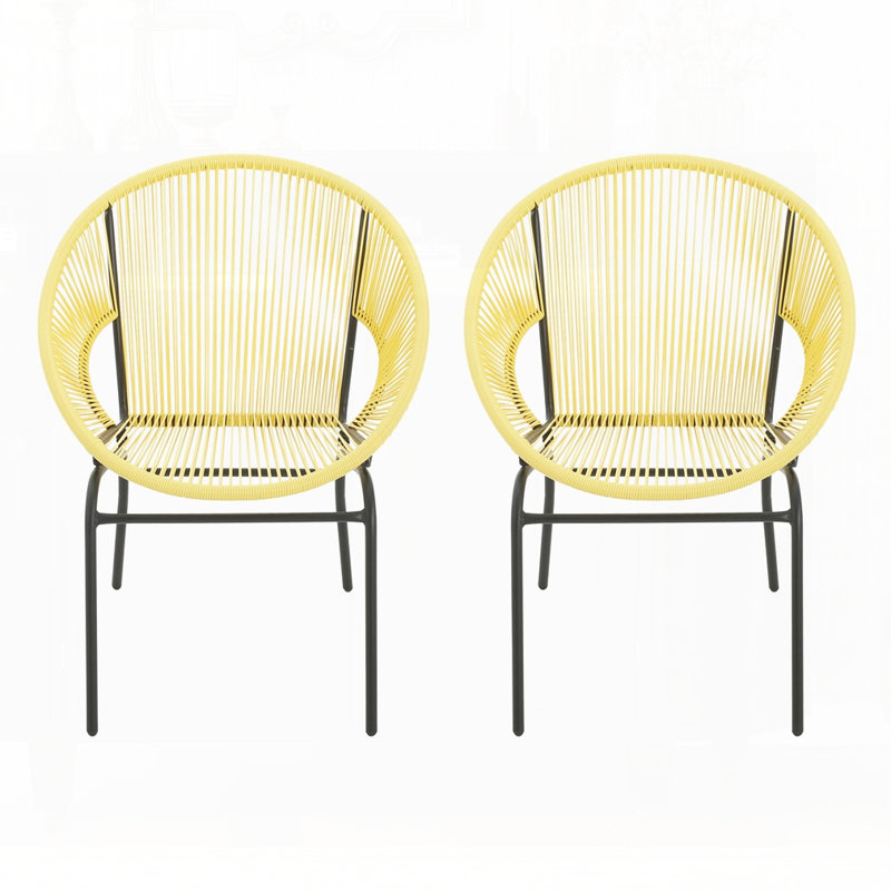Ensemble de 2 chaises d'extérieur, Jaune