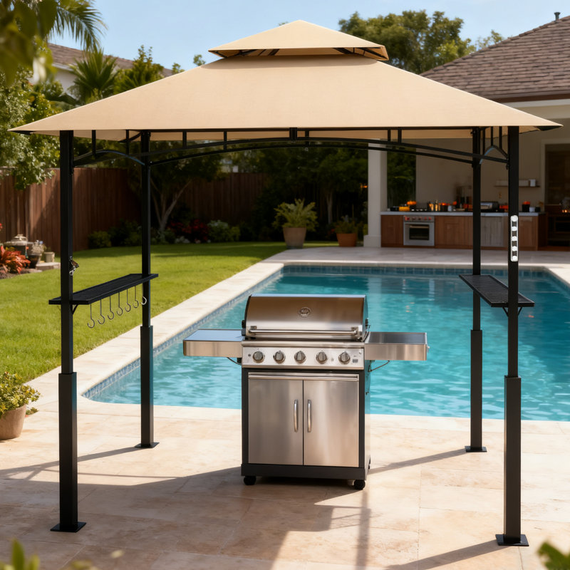 Abri de jardin extérieur 8 pi x 5 pi avec lumière magnétique DEL 