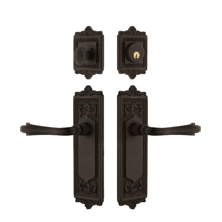 Nostalgic Warehouse Egg & Dart Entry Set with Fleur Lever