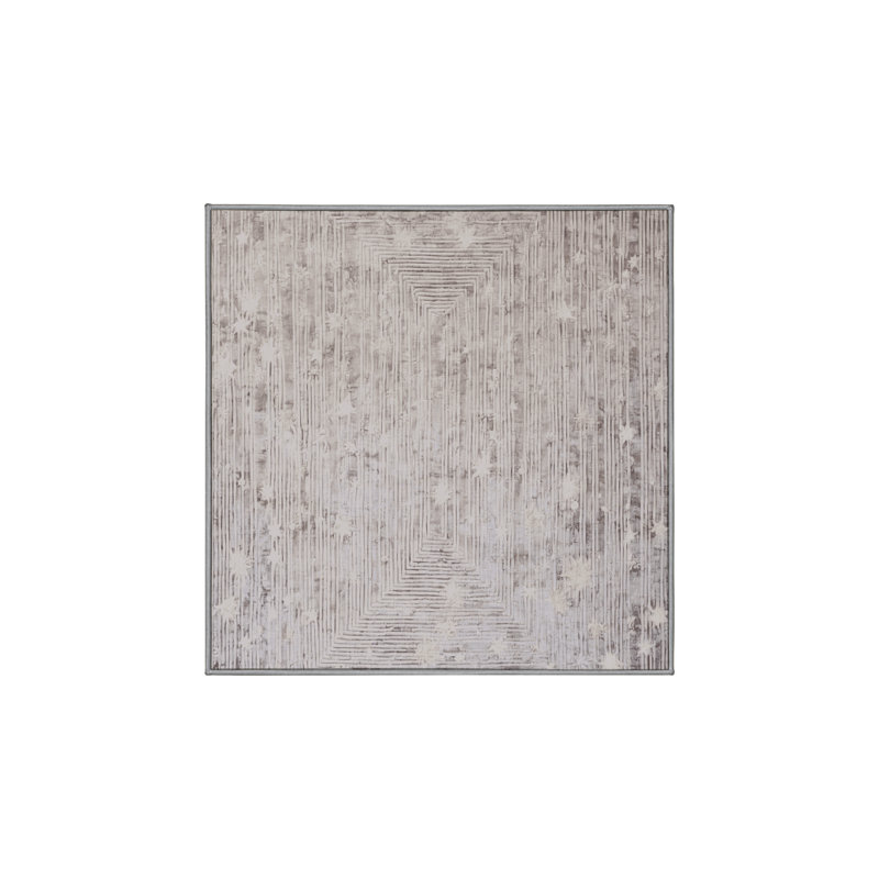 Silky Soft Plush Gray Area Rug, Square 5'