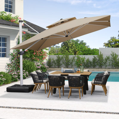 Moira 12' x 12' Square Cantilever Umbrella,Beige