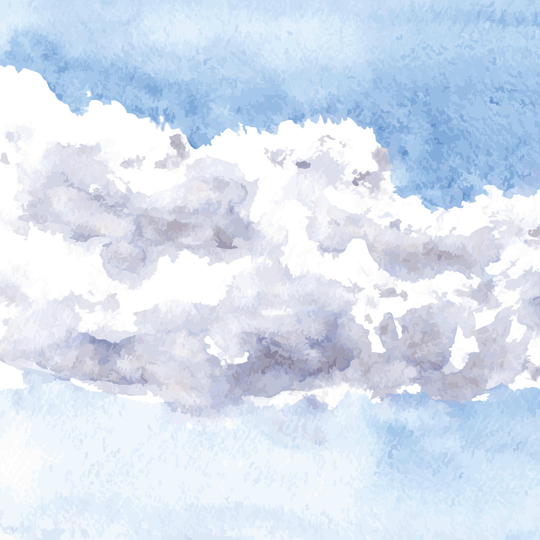 Aquarell-Zeichnung Wolken - Leinwand-Kunstdrucke