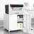 White Metal Office File Cabinet With Adjustable Partition & 360 Rotation Wheels Mobile Storage --1384295978