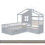 Lit simple avec canapé, lit plateforme pour enfants avec deux tiroirs et tablette de rangement, gris-1631601282