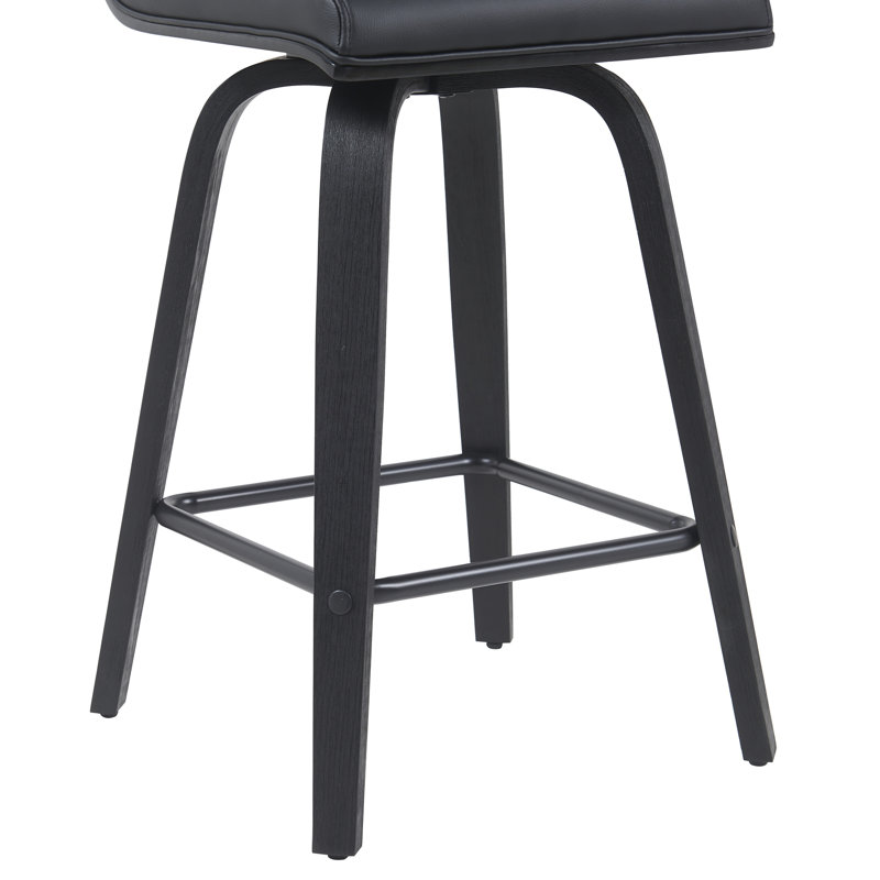 Tabouret de bar et de comptoir Biance, Tabouret de comptoir (siège d'une hauteur de 26 p, Noir, Noir
