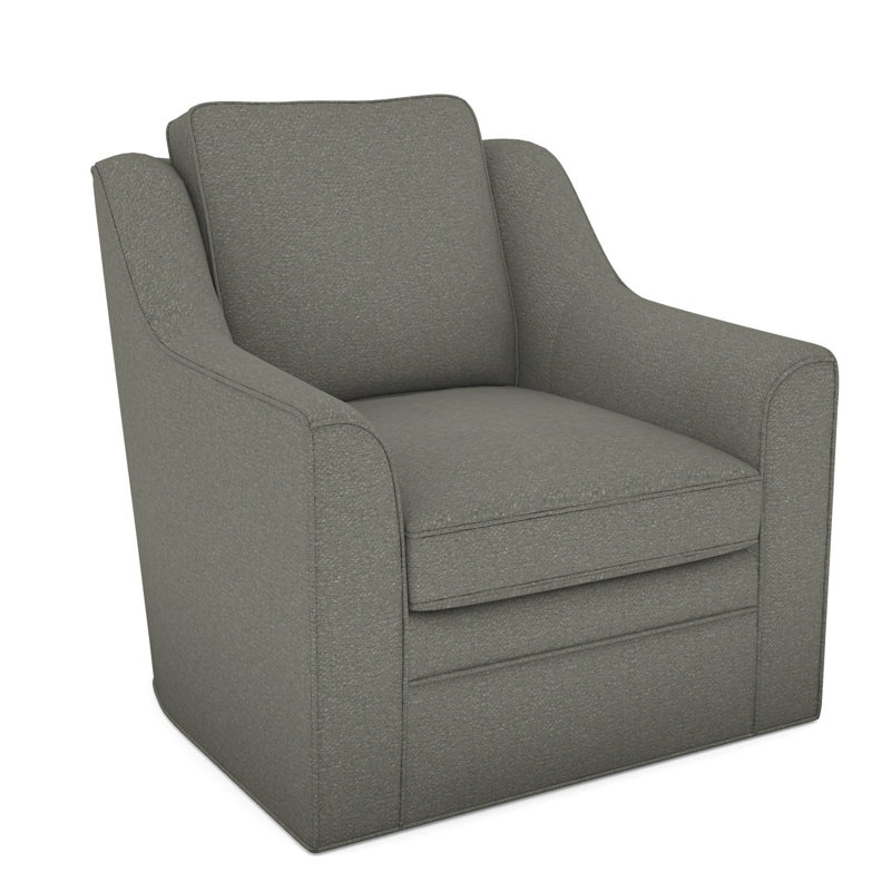 Fauteuil pivotant American Bungalow Nicholas, Chenille nomade ardoise Crypton®