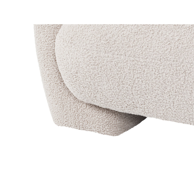 Ceonna 3 Seater Boucle Sofa, White Boucle, White