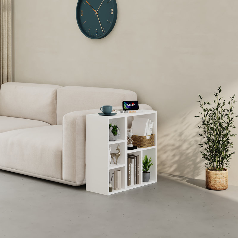 Sereta Big Low Bookcase Versatile Modular Display Unit for Stylish Storage, White
