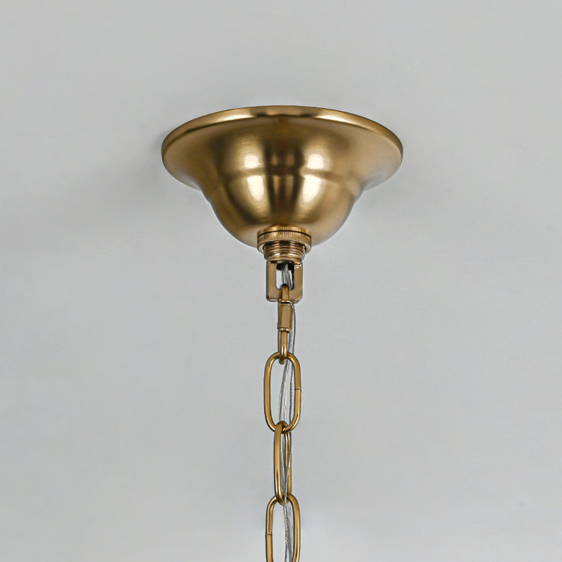 Lustre globe en cristal 4 lumières, Laiton antique, 98.42" H x 20.47" W x 20.47" D