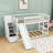 Twin Over Twin Wooden Bunk Bed With Slide And Staircase Storage-255407521
