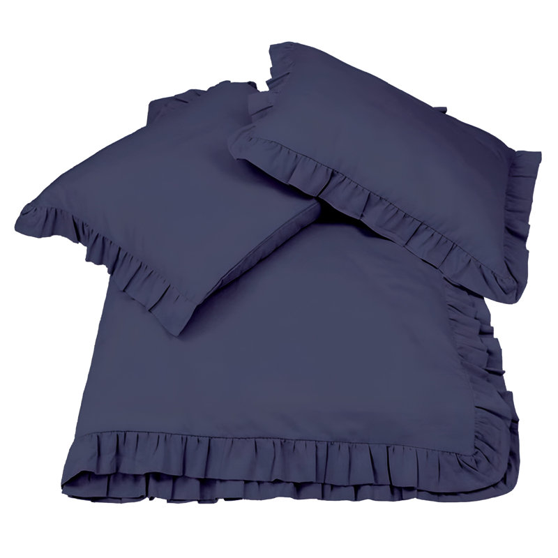 400TC Cotton Sateen Ruffle Cotton 4 Piece Sheet Set Fitted Sheet Fits Upto 16" Deep Pocket, Twin Extra Long Sheet Set