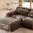 80" Modular Upholstered L-Shaped Sofa With Ottoman-613306472