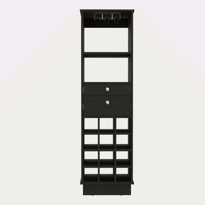12-Bottle 2-Drawer 1-Shelf Bar Cabinet
