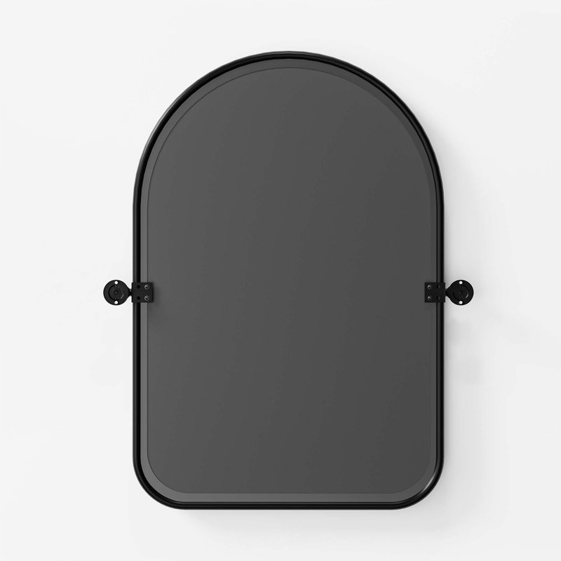 Iron Wall Mirror, Black, 35" x 24"