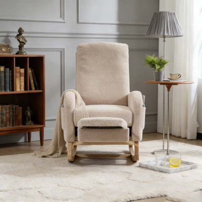 Chaise berçante moderne avec pieds en bois massif