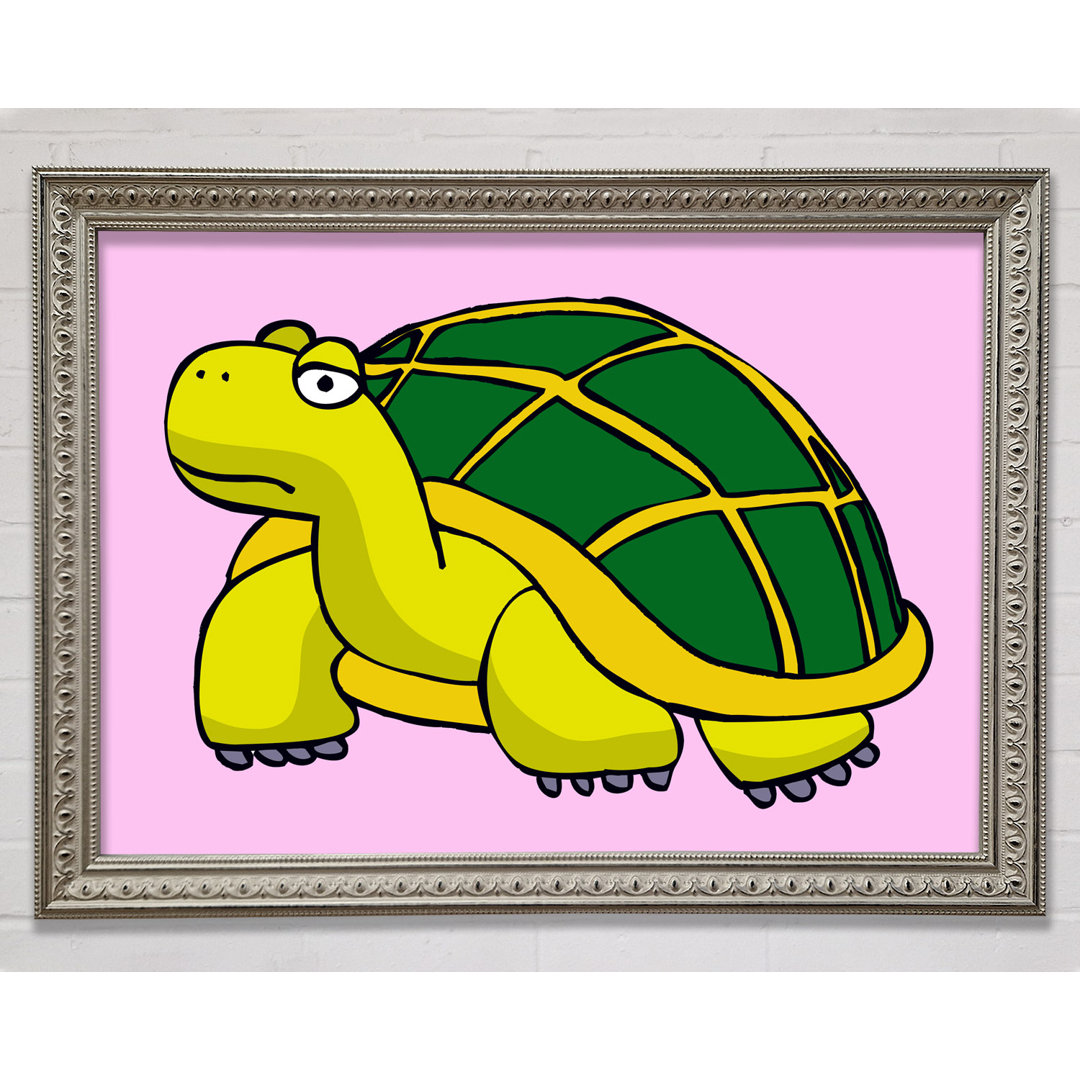 Gerahmtes Wandbild Big Turtle Pink