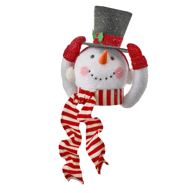 14" Felt Snowman With Hat Tree Topper