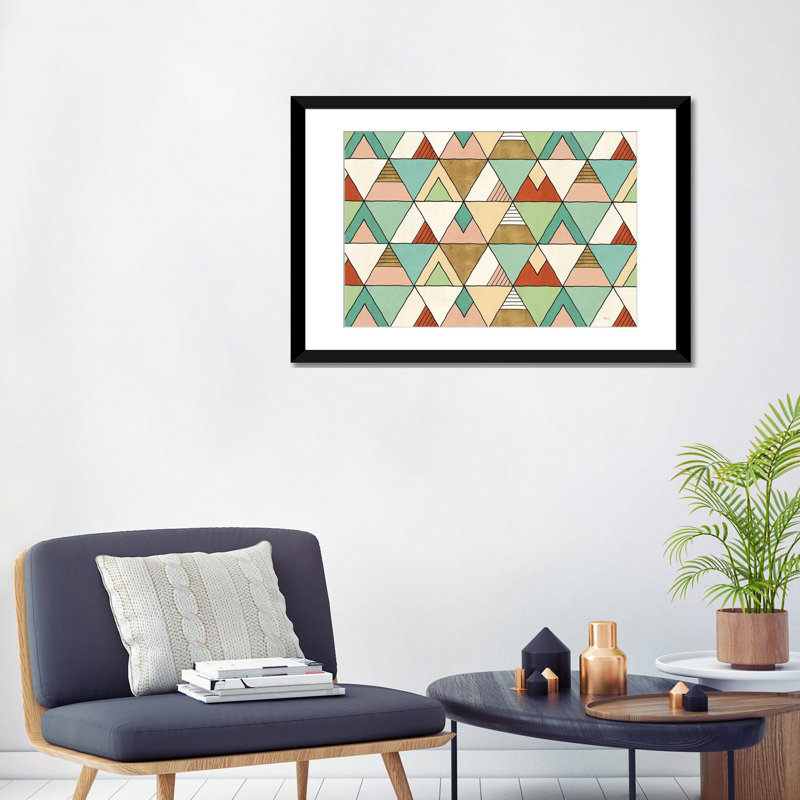 «Southwest Geo X», impression sur toile, Papier d'art encadré noir, Blanc, H 16 po x l 24 po x P 1 po