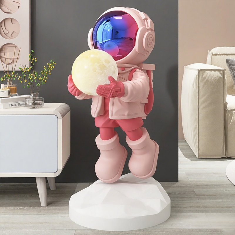Lampes sur pied en résine rose, Rose
