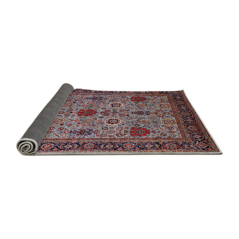 Tapis oriental bleu / rouge, Rond 5 pi