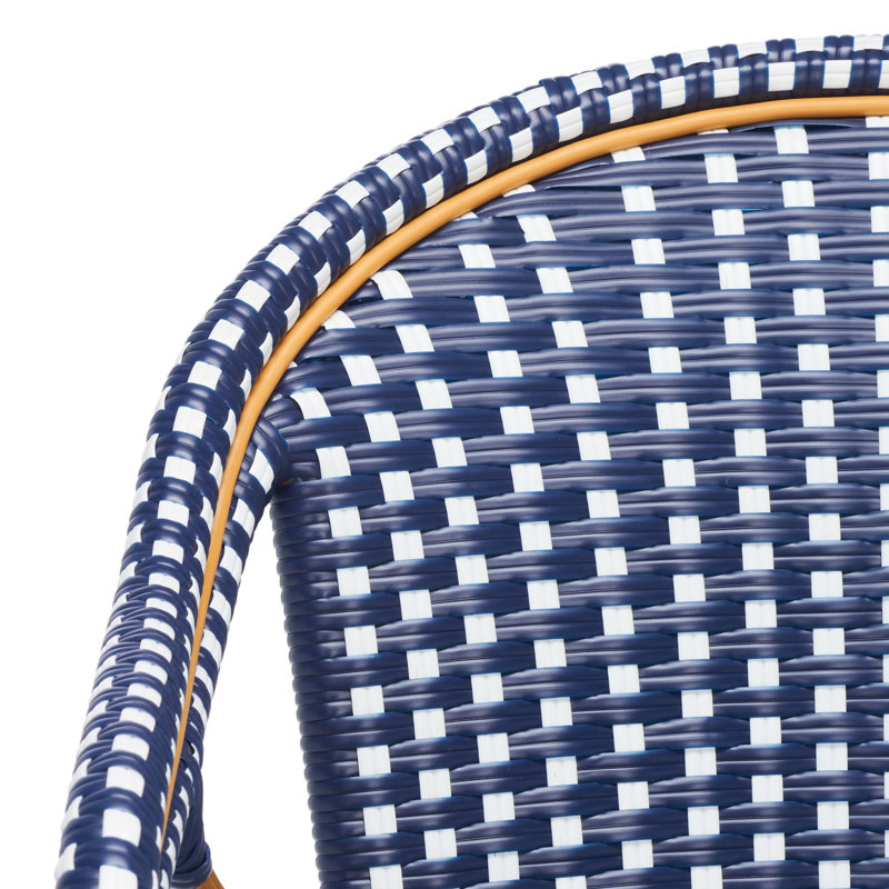 Fauteuil Pawel, Bleu marine/blanc, Doré