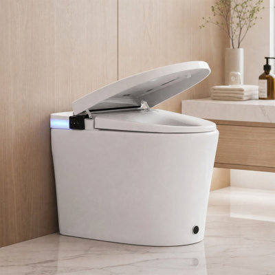 Smart Toilet with Radar Auto Open/Close, Foot Sensor, Warm Wash & Dry, Heated Seat