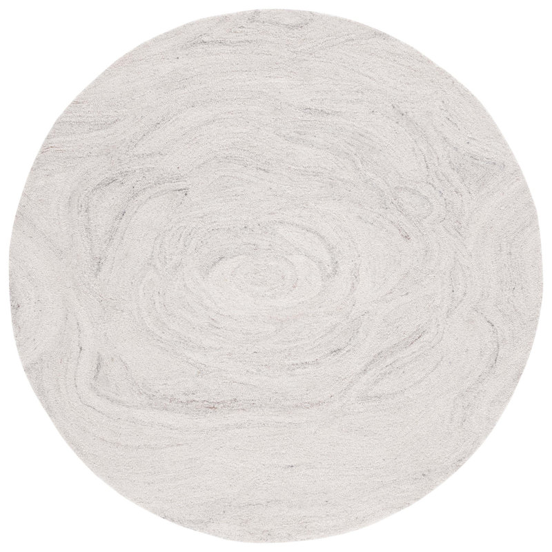 Abstract Hand Tufted Performance Abstract Rug, Round 6'