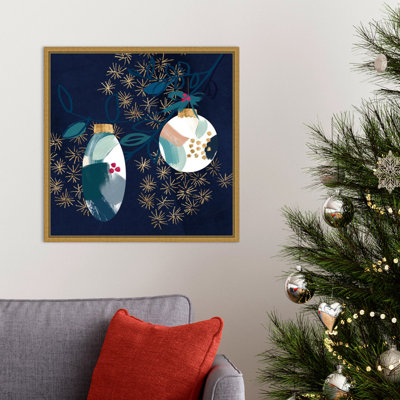 «Crafty Blue Christmas I» par Jennifer Paxton Parker, reproduction d'art sur toile encadrée