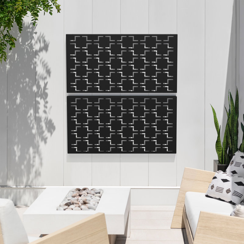 Screen Series Quadra Plastic Black Screen Panel (Set of 2)