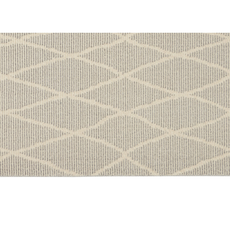 Tapis gris zone géométrique Pacific, Rectangle 7 pi 10 po x 9 pi 10 po