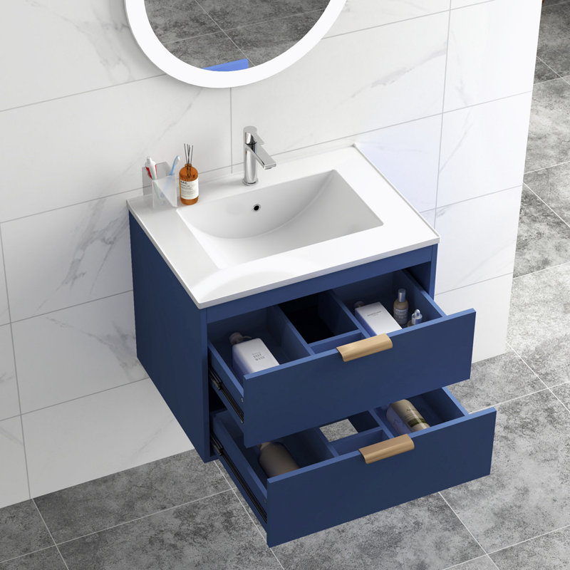 Meuble-lavabo simple 24 po avec plateau en céramique Maja