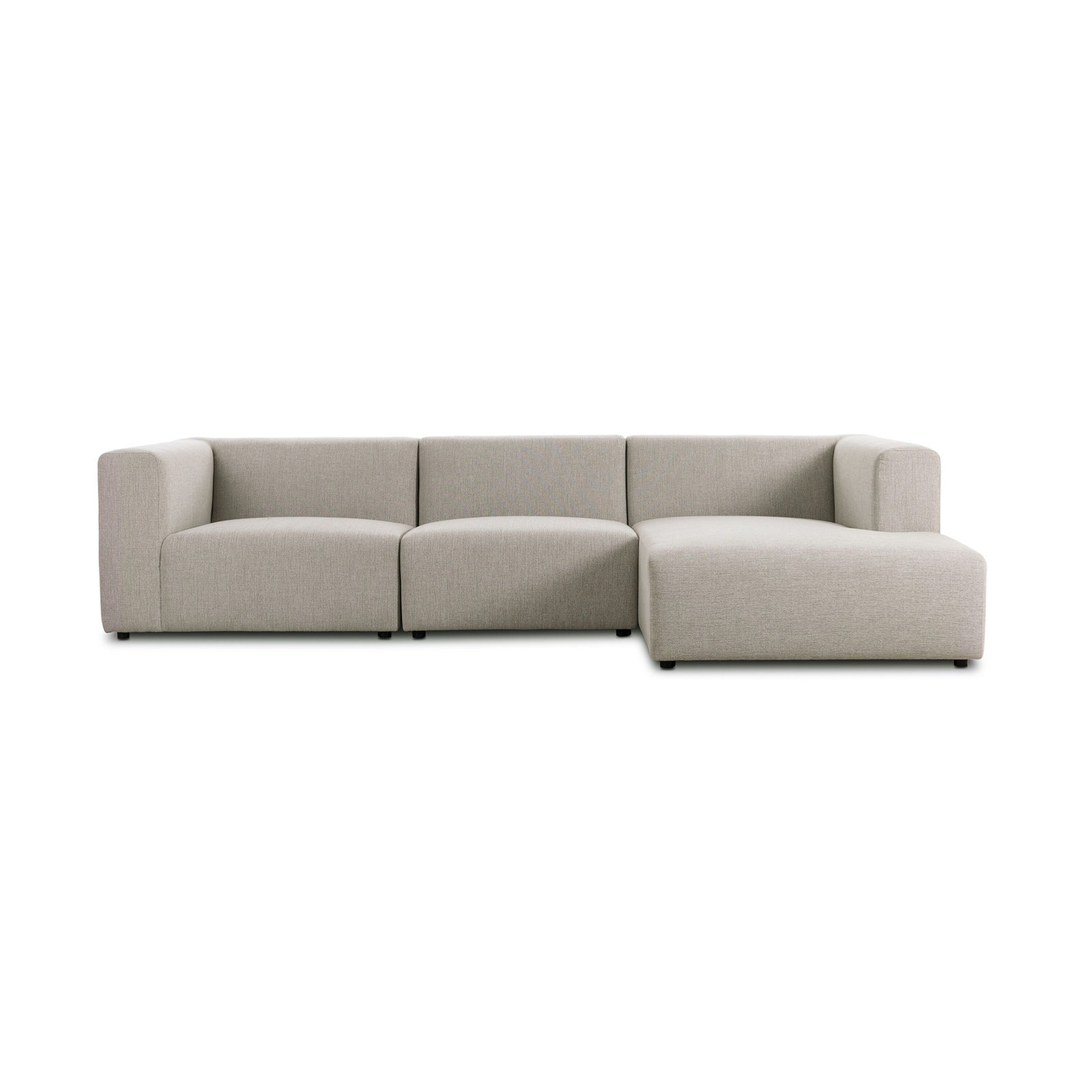 Upholstered Sectional, Napa Sandstone Polyester Blend, Right Hand Facing