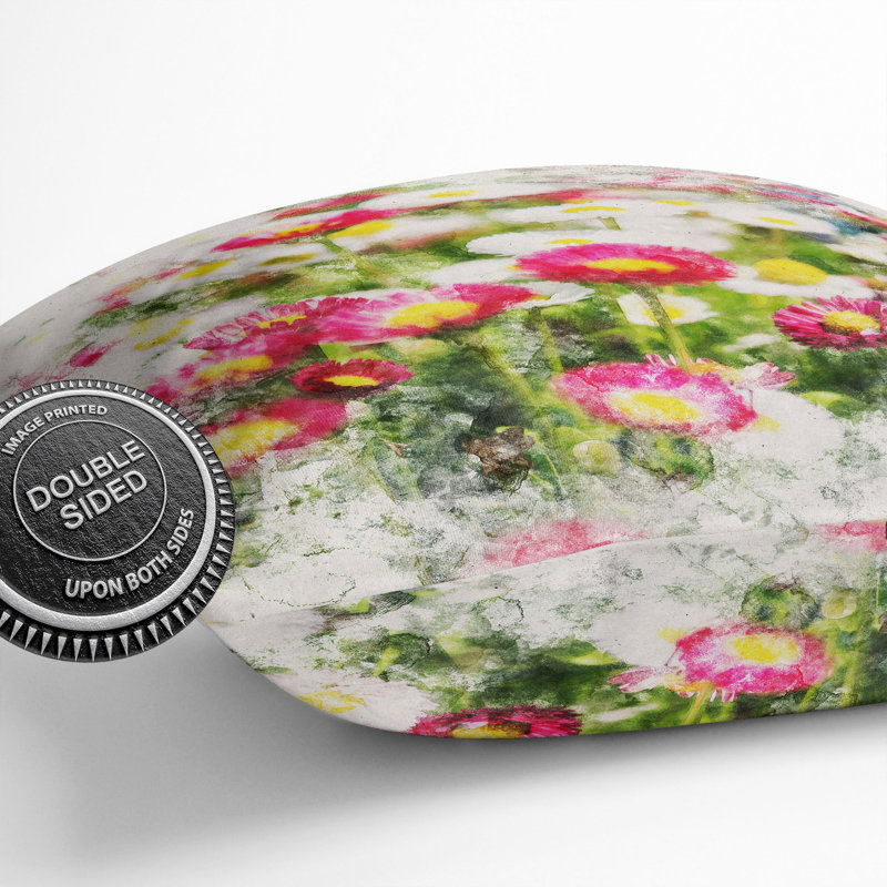 Pretty Watercolour Floral Scatter Cushion, 55cm H x 55cm W x 20cm D