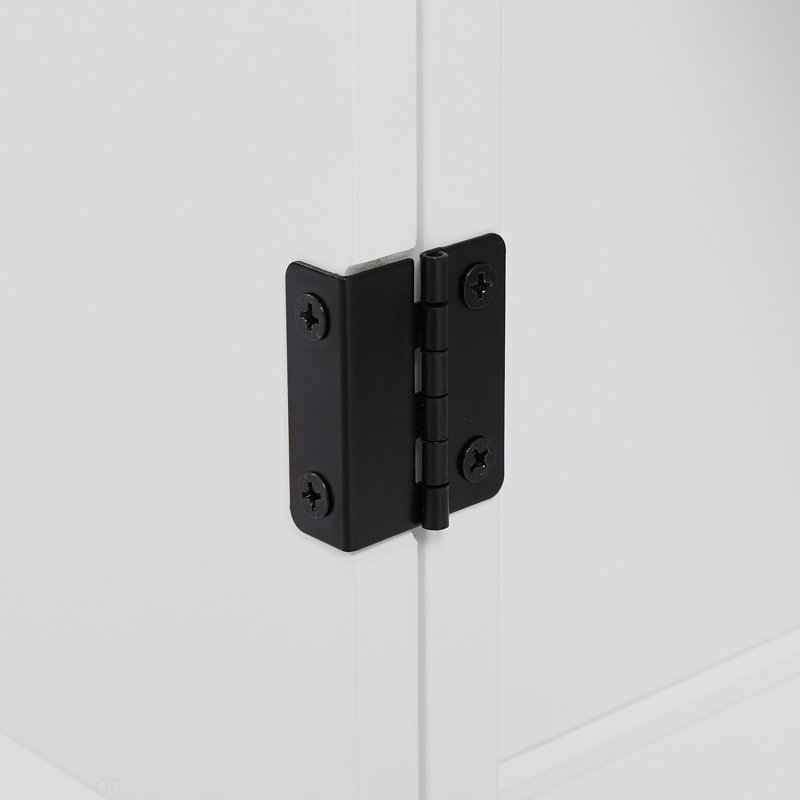 Armoire de rangement élégante pour salle de bain, unité de rangement pour salle de bain, armoire autoportante avec 4 portes, tablettes réglables, tablettes adaptables, blanc