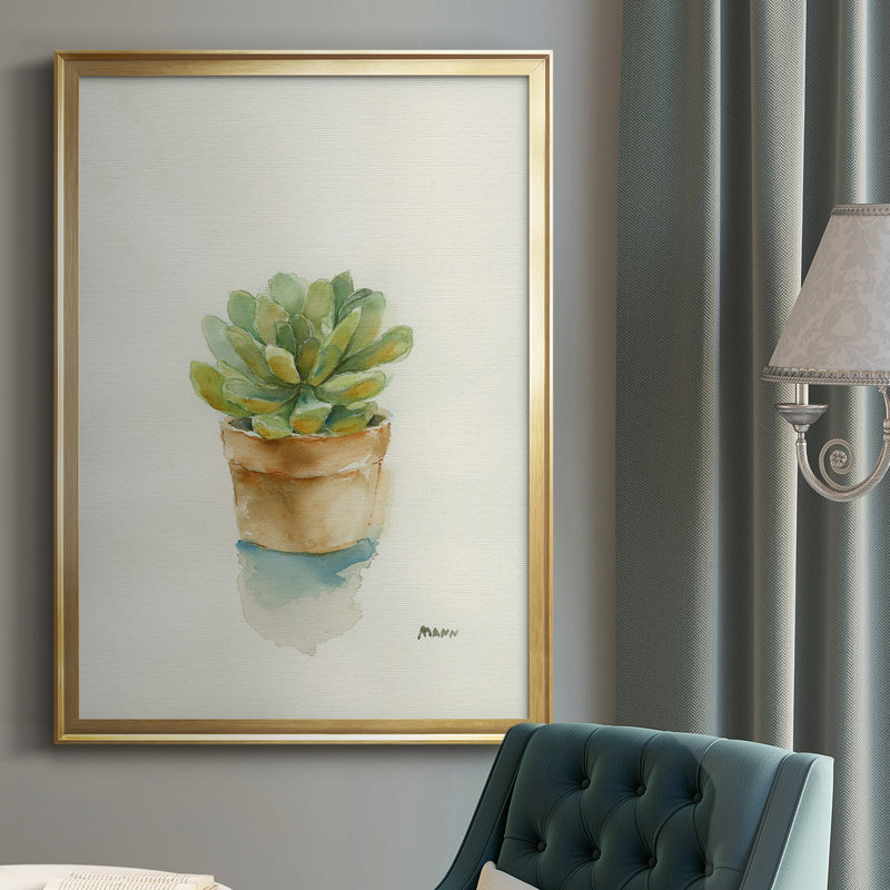 Succulent II, reproduction encadrée de qualité supérieure - prête à être accrochée, Encadrement doré, L 30,5 po x H 42,5 po