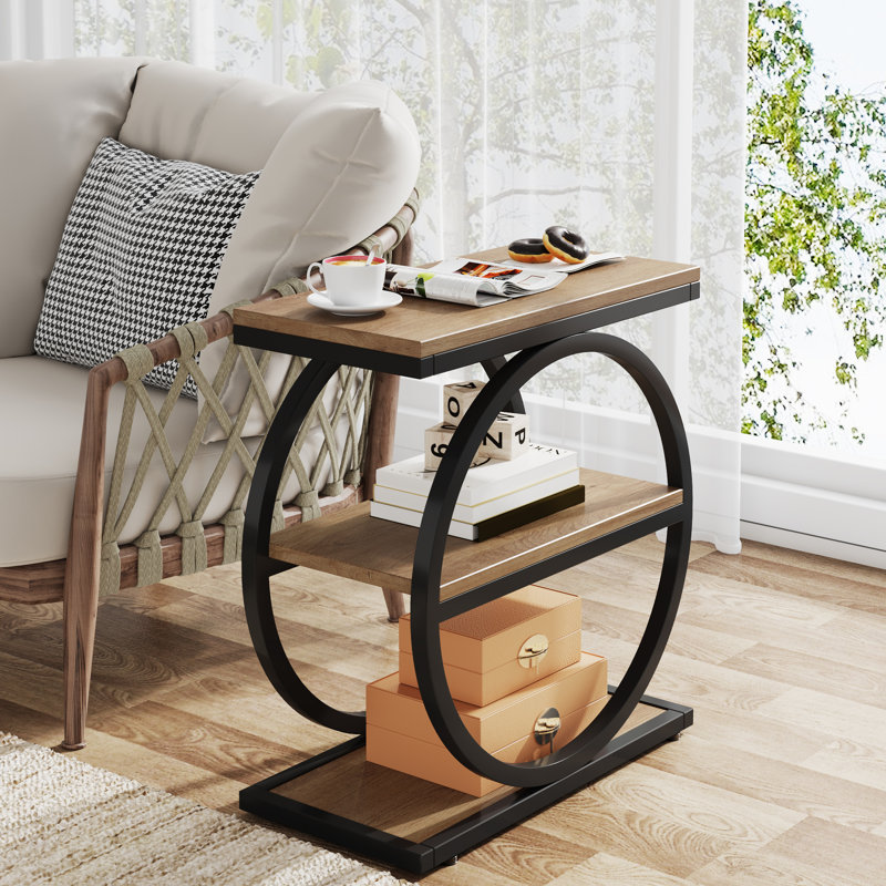Ensemble de tables de bout Maneeta, Brun clair/noir