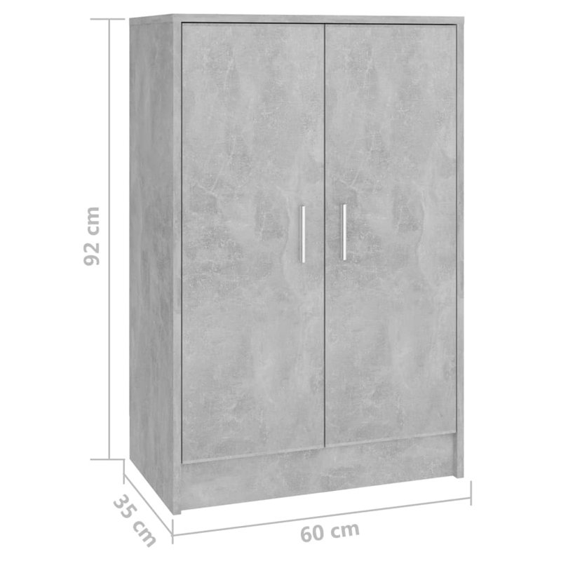 Shoe Storage Cabinet, Concrete Grey