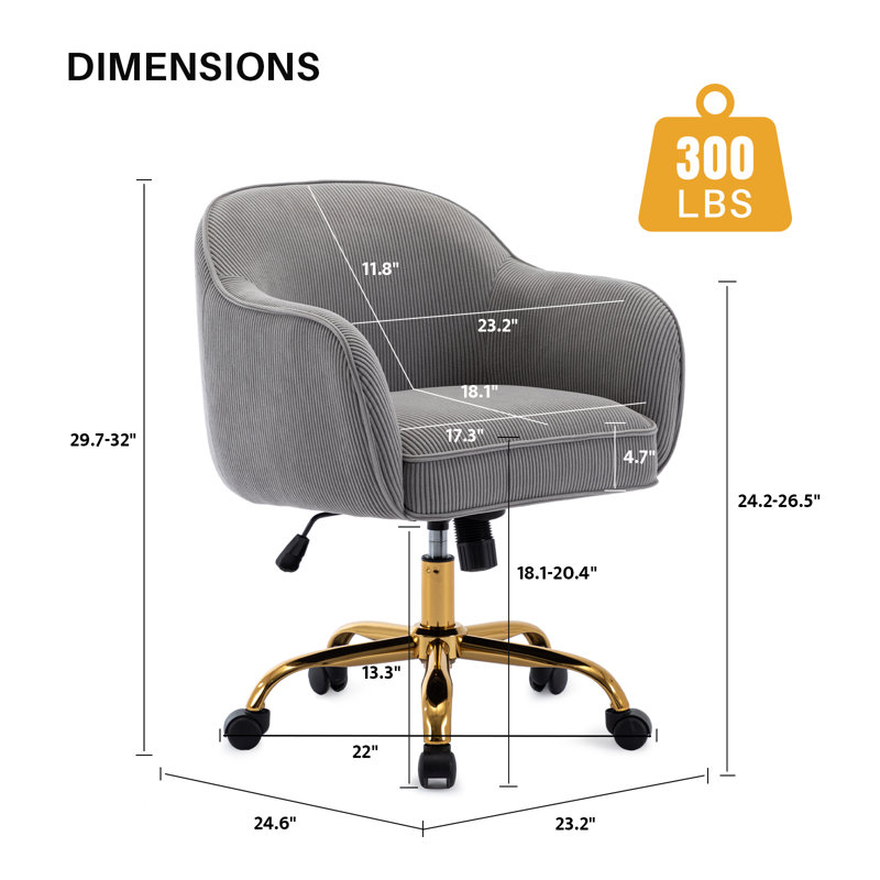 Chaise de bureau Dinorah, Gris