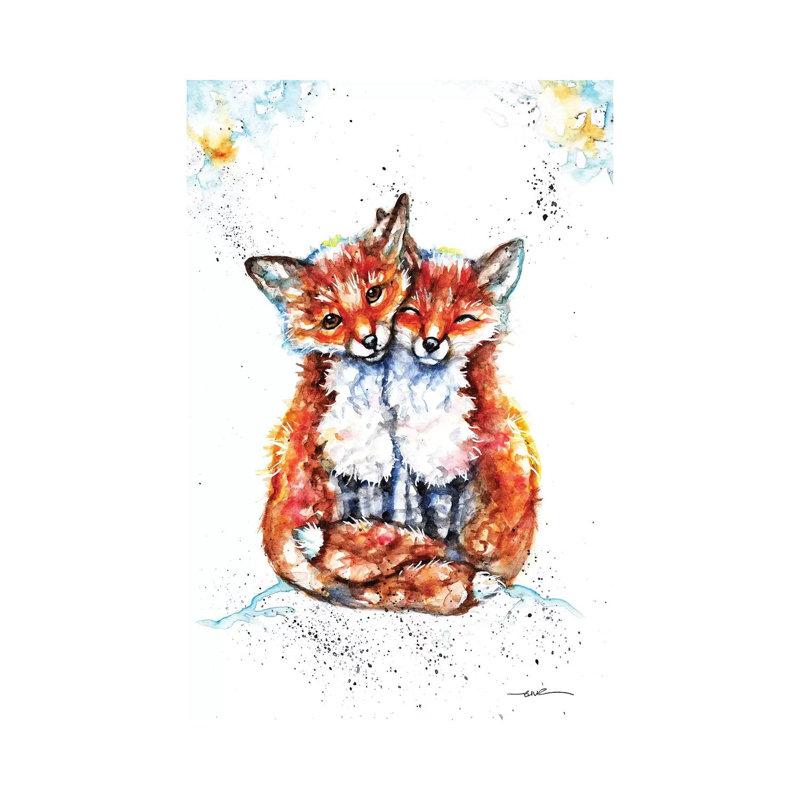 " Lovin' Foxes " Painting Print, 18" H x 12" W x 1.5" D