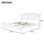 Structure de lit plateforme en bois massif blanc pleine grandeur avec tête de lit incurvée, capacité de 600 lb, aucun sommier requis, assemblage facile, structure de lit classique pour la chambre à coucher-129160759-129160760