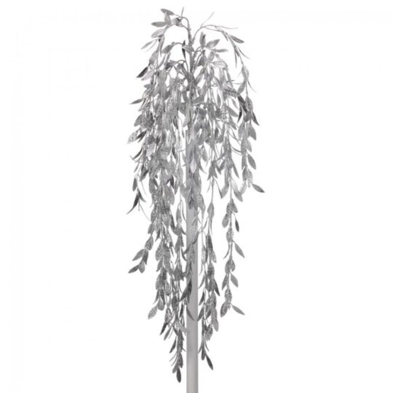 Décoration en forme de feuille pailletée argentée