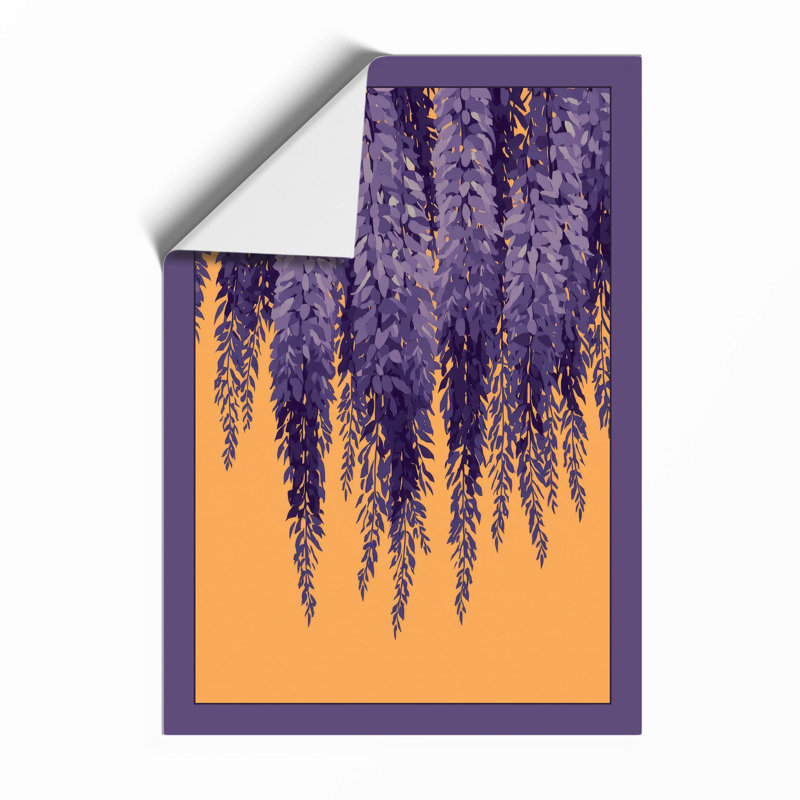 Cascading Purple Blooms Botanical - Print, Unframed, A4 - 29.7 x 21.0 cm