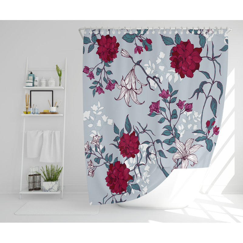 Bubovice 2 Piece Polyester Shower Curtain Set, 168cm H x 168cm W
