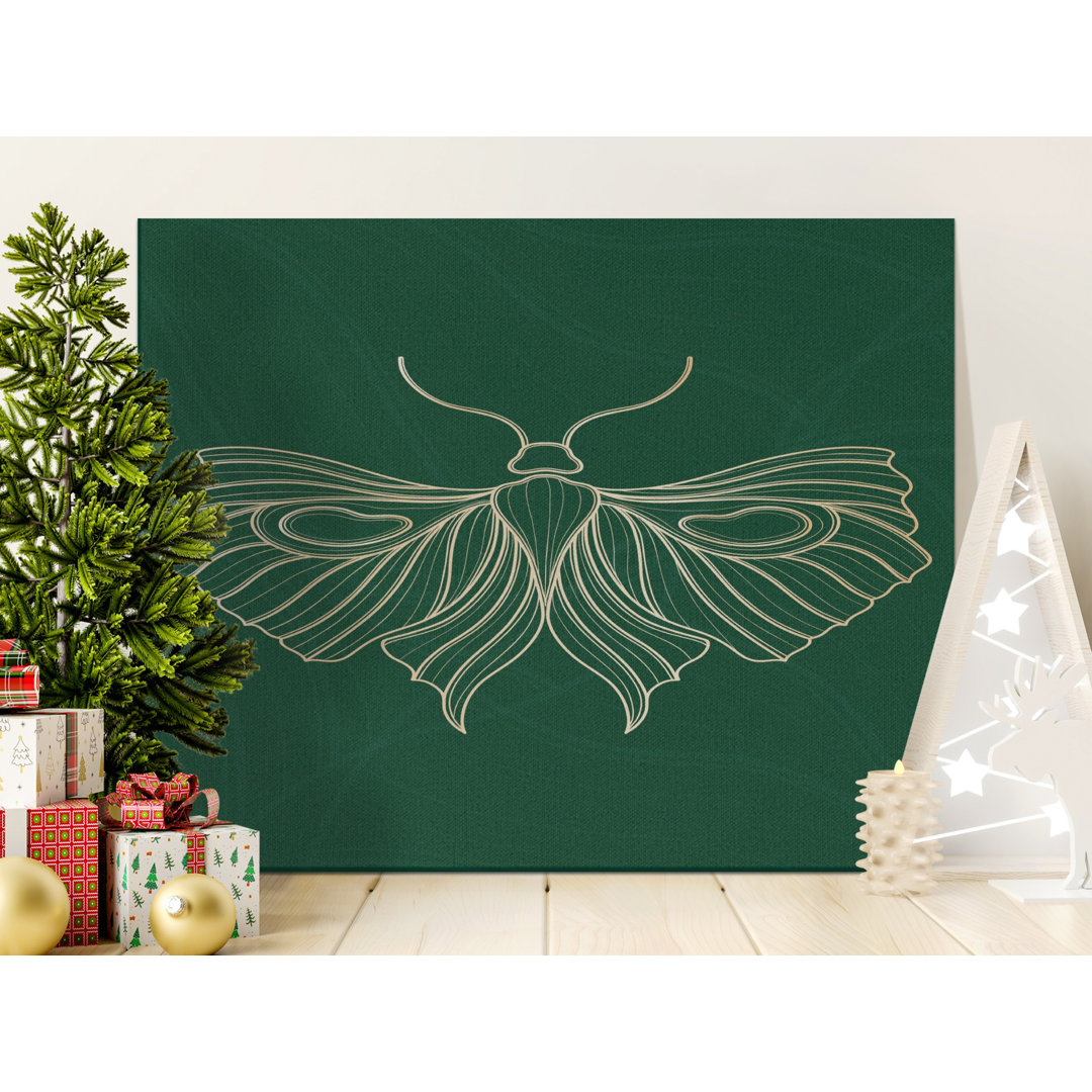 Elegant Green Moth Wings Canvas Art
