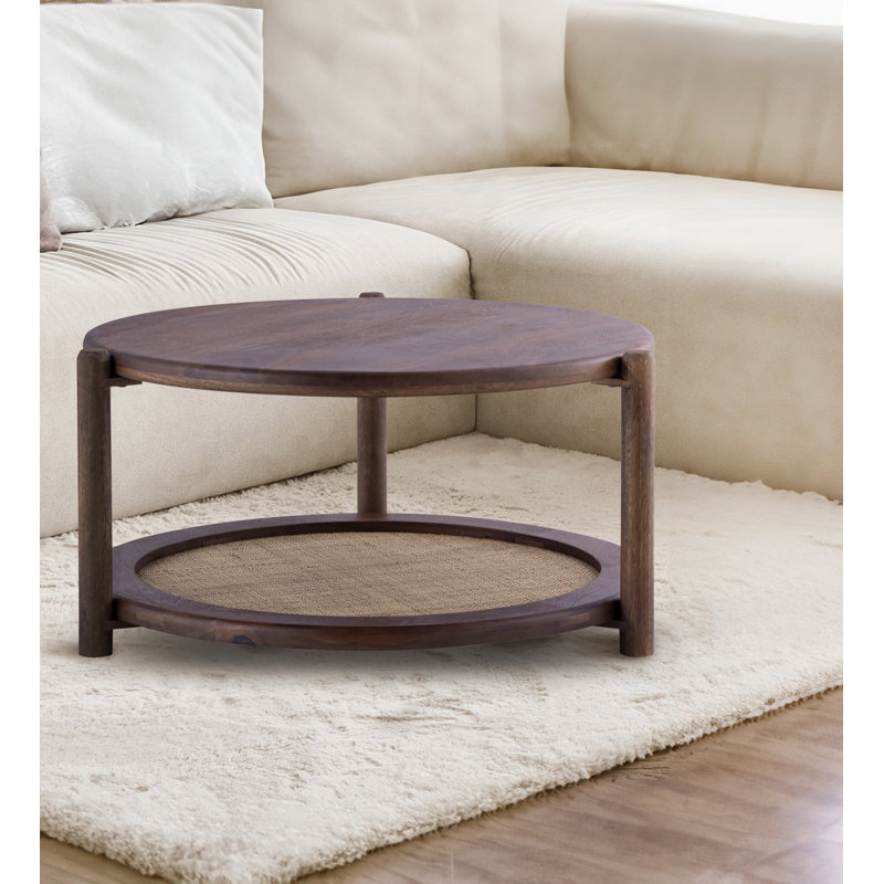 Avalon Walnut And Cane Side Table